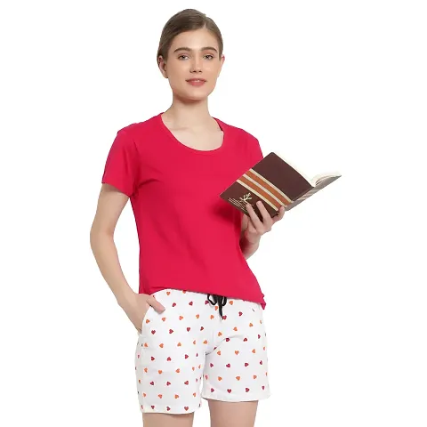 AYVINA Women Shorts with Pockets Elastic Waistband Regular Stylish Night Wear Cotton Super Soft Comfortable (S to 2XL Size)