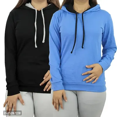 Ayvina Women's Full Sleeve Hooded Neck T Shirt