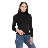 Ayvina Women's Cotton High Neck Slim Fit Top|Stylish Long Sleeve Turtle Neck Cotton Tshirt for Women-thumb4