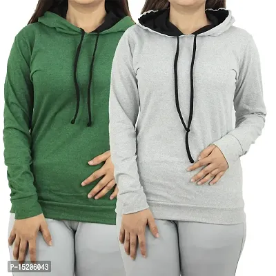 Ayvina Women's Full Sleeve Hooded Neck T Shirt