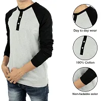 Ayvina Regular fit Solid Men's Henley Neck Full Sleeve Cotton Blend T Shirts Pack of 2-thumb4