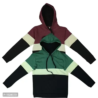 Ayvina Full Sleeve Hooded Sweatshirts/Hoodies for Kids Boys and Girls Pack of 2