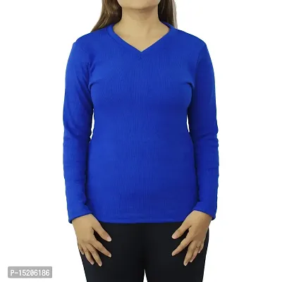 Ayvina Women's Cotton Rib Lycra Regular Pullover Sweater | V-Neck Full Sleeve Sweatshirt for Women