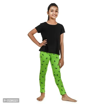 Ayvina Super Soft and Comfortable Cotton Printed Leggings for Kids Girls Combo Pack of 3-thumb3