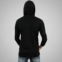 Ayvina Men's Cotton Full Sleeves Hooded T-Shirt Sweatshirt Black-thumb4