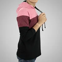Ayvina Men's Regular Fit Solid Full Sleeve Soft  Strong Hooded T-Shirt Pack of 2-thumb3