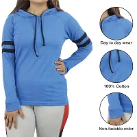 Ayvina Women's Cotton Full Sleeve Solid Hooded T-Shirt Regular Fit Winter Hoodie Tshirts-thumb3