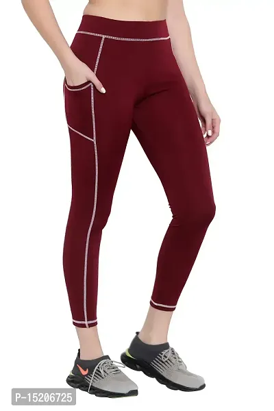 Ayvina Stretchable Gym wear Sports Leggings Ankle Length Workout Tights | Sports Fitness Yoga Track Pants for Girls  Women