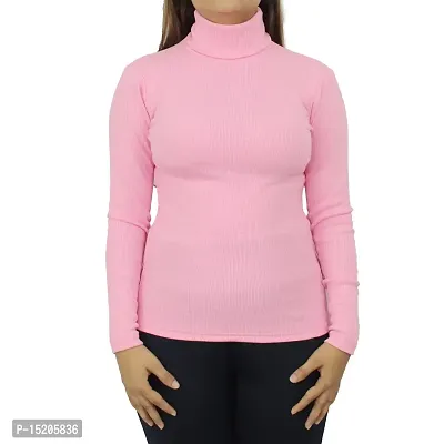 Ayvina Women's Cotton Rib Warm Full Sleeves High Neck/Inner/Sweatshirt/Sweater for Winters-thumb0
