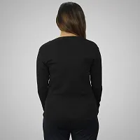 Ayvina Women's Cotton Rib Lycra Regular Pullover Sweater | V-Neck Full Sleeve Sweatshirt for Women-thumb1