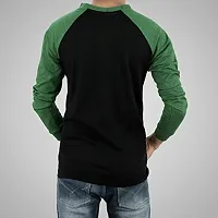 Ayvina Regular fit Solid Men's Henley Neck Full Sleeve Cotton Blend T Shirts Olive-thumb1