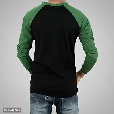 Ayvina Regular fit Solid Men's Henley Neck Full Sleeve Cotton Blend T Shirts Olive-thumb2