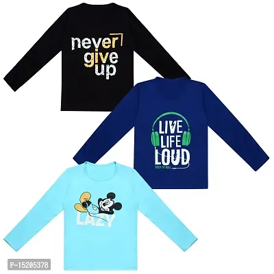 AYVINA Boys Full Sleeve Round Neck Cotton Tshirt |Boys T-Shirt | T-Shirt for Boy's Pack of 3-thumb0