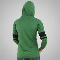 Ayvina Cotton Blended Regular Fit Full Sleeves Hooded Neck T-Shirts for Men's Pack of 2 Olive-Black-thumb3