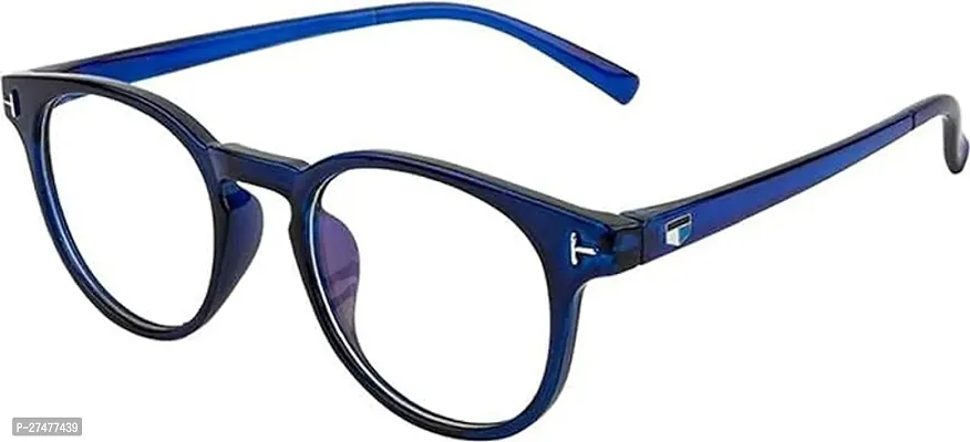 Stylish Blue Eyeglass Plastic And Metal Rectangle Frames For Unisex