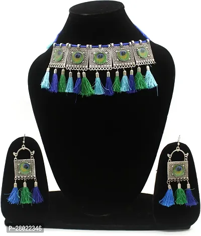 Stylish Blue Brass  Jewellery Set For Girls  Women