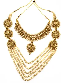Stylish Golden Brass  Jewellery Set For Girls  Women-thumb1