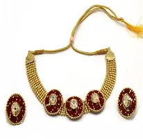 Stylish Maroon Brass  Jewellery Set For Girls  Women-thumb1