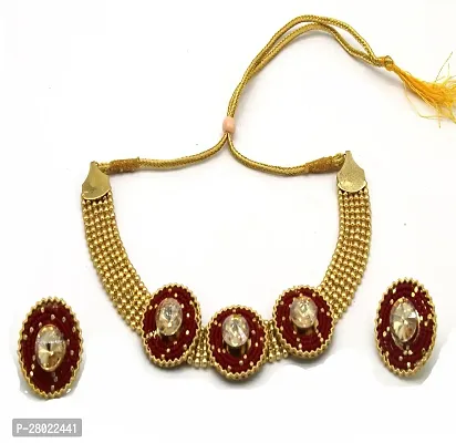 Stylish Maroon Brass  Jewellery Set For Girls  Women-thumb2