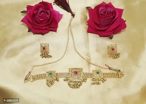 Stylish Gold Brass  Jewellery Set For Girls  Women-thumb3