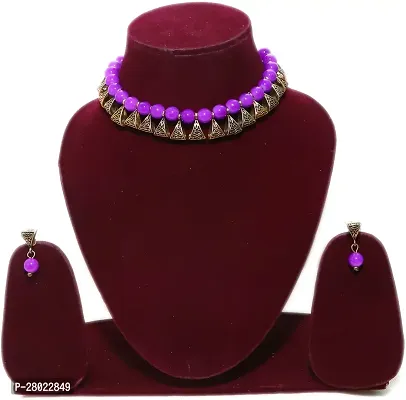 Stylish Purple Brass  Jewellery Set For Girls  Women-thumb0