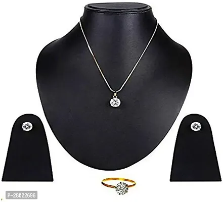 Stylish White Brass  Jewellery Set For Girls  Women