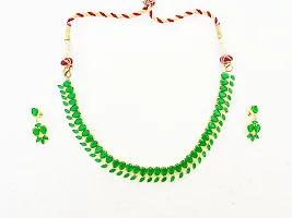 Stylish Green Brass  Jewellery Set For Girls  Women-thumb1