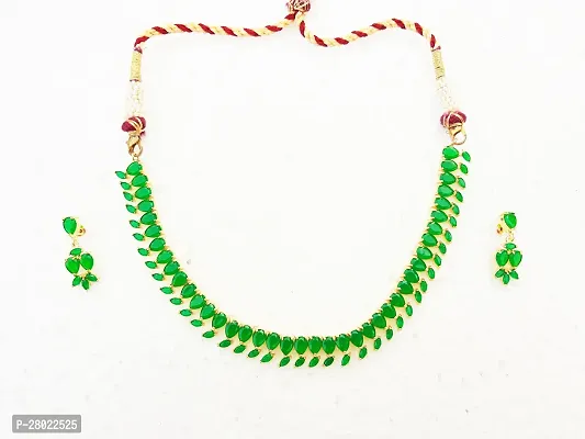 Stylish Green Brass  Jewellery Set For Girls  Women-thumb2