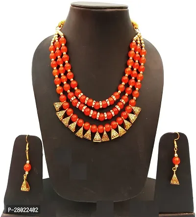 Stylish Golden Brass  Jewellery Set For Girls  Women-thumb0