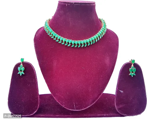 Stylish Green Brass  Jewellery Set For Girls  Women-thumb3