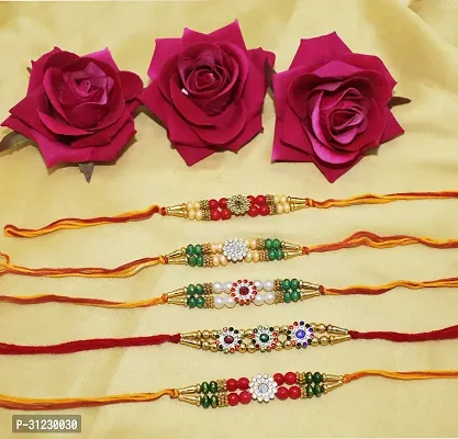 Designer Rakhi Set Pack of 5 Multicolor Designer Rakhi