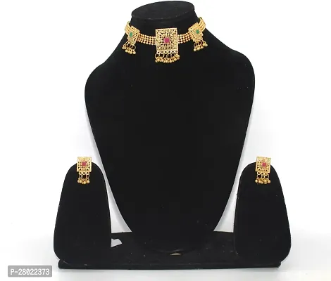 Stylish Gold Brass  Jewellery Set For Girls  Women-thumb0