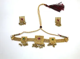 Stylish Gold Brass  Jewellery Set For Girls  Women-thumb1