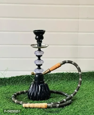 Hira Hookah With Flowers Black Color