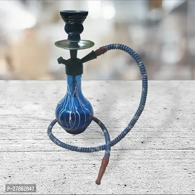 Designer Decorative Glass Hookah Pot Blue Matki