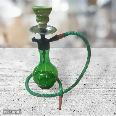 Designer Decorative Glass Hookah Pot Green Matki