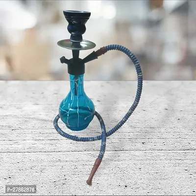 Designer Decorative Glass Hookah Pot SkyBlue Matki