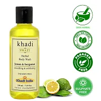 Khadi Swati Herbal Lemon  Bergamot Bodywash - 210 ML-thumb1