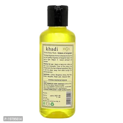 Khadi Swati Herbal Lemon  Bergamot Bodywash - 210 ML-thumb3