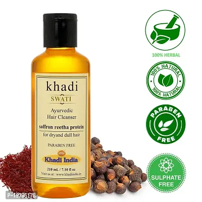 Khadi Khadi Swati - Saffron Reetha Protein Hair Cleanser, 210 ml-thumb2