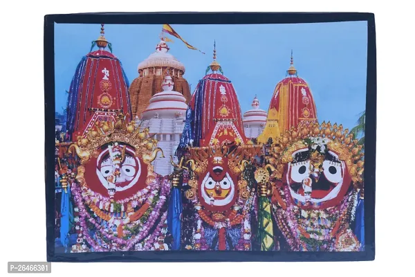 Jagannath Photo with Frame - Lord Jagannath Sunabesha Photo with Intricate Frame - 8 x 11 Inches, Lord Jagannath Image in Golden Attire for Wall Decor | Lord Jagannath Photo