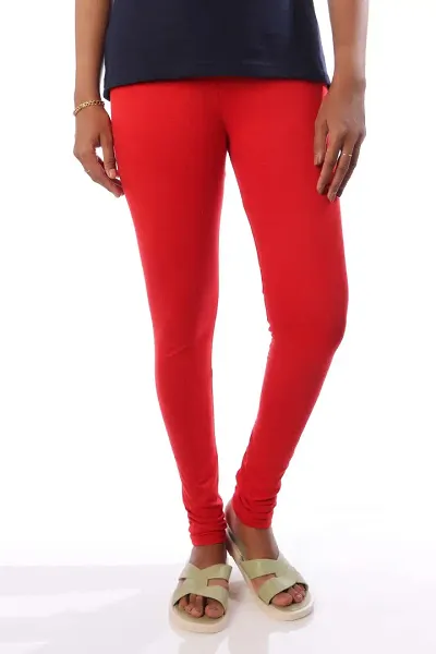 Fancy Cotton Blend Solid Leggings For Women