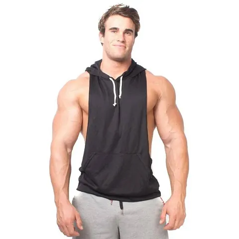 Bodybuilding Mens Gym Blend sleeveless Hooded Stringer