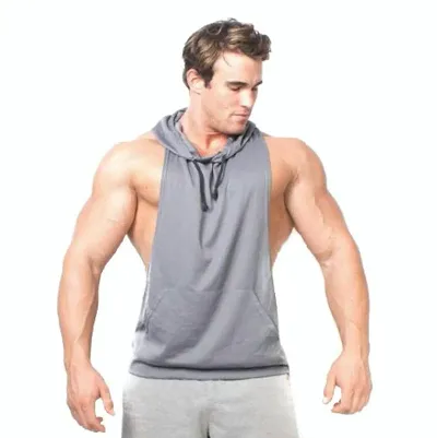 Men's Stylish Hooded Gym Stringer Vests