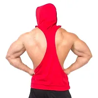 Bodybuilding Mens Gym Cotton Blend sleeveless Hooded Stringer-thumb1