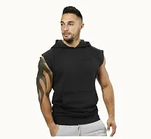 HOT BUTTON Men's Short Sleeve Hoodie - Lightweight Casual Sweatshirt with Kangaroo Pocket - Perfect for Everyday Wear-thumb4