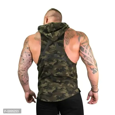 Trendy Polycotton Hoodie Tank Tops for Men-thumb4