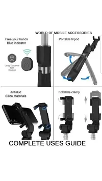 Portable Selfie Stick Tripod with Bluetooth Remote (Multipurpose) Tripod  (Black, Supports Up to 500 g)-thumb1