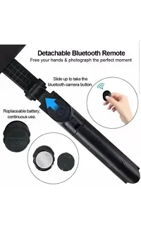 Portable Selfie Stick Tripod with Bluetooth Remote (Multipurpose) Tripod  (Black, Supports Up to 500 g)-thumb2