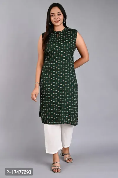 Stylish A-Line Printed Rayon Kurta Set